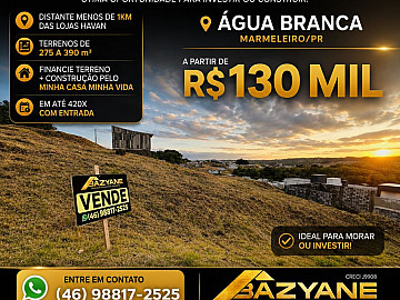 TERRENOS � VENDA - �GUA BRANCA | MARMELEIRO/PR